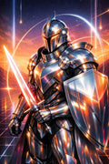 Cyber Knight Sentinel – Neon Guardian of the Future