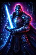 Cyber Knight – Neon Guardian