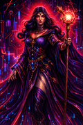 Cyber Sorceress – Neon Queen of Magic