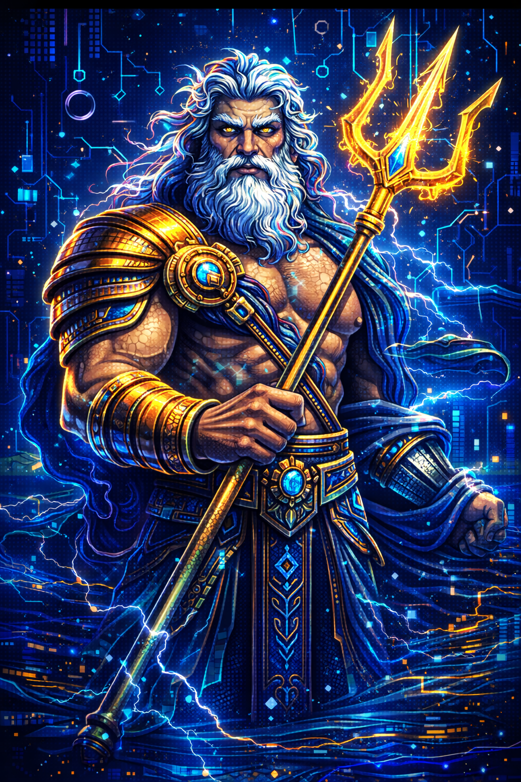 Cyber Ocean God – Neon Lord of the Depths