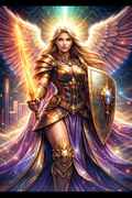Cyber Angel Warrior – Neon Guardian of Light